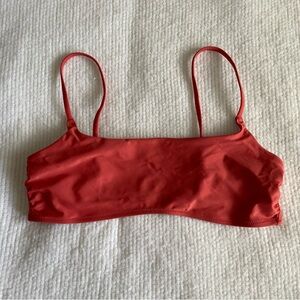 Red-Orange Scoop Bikini Top